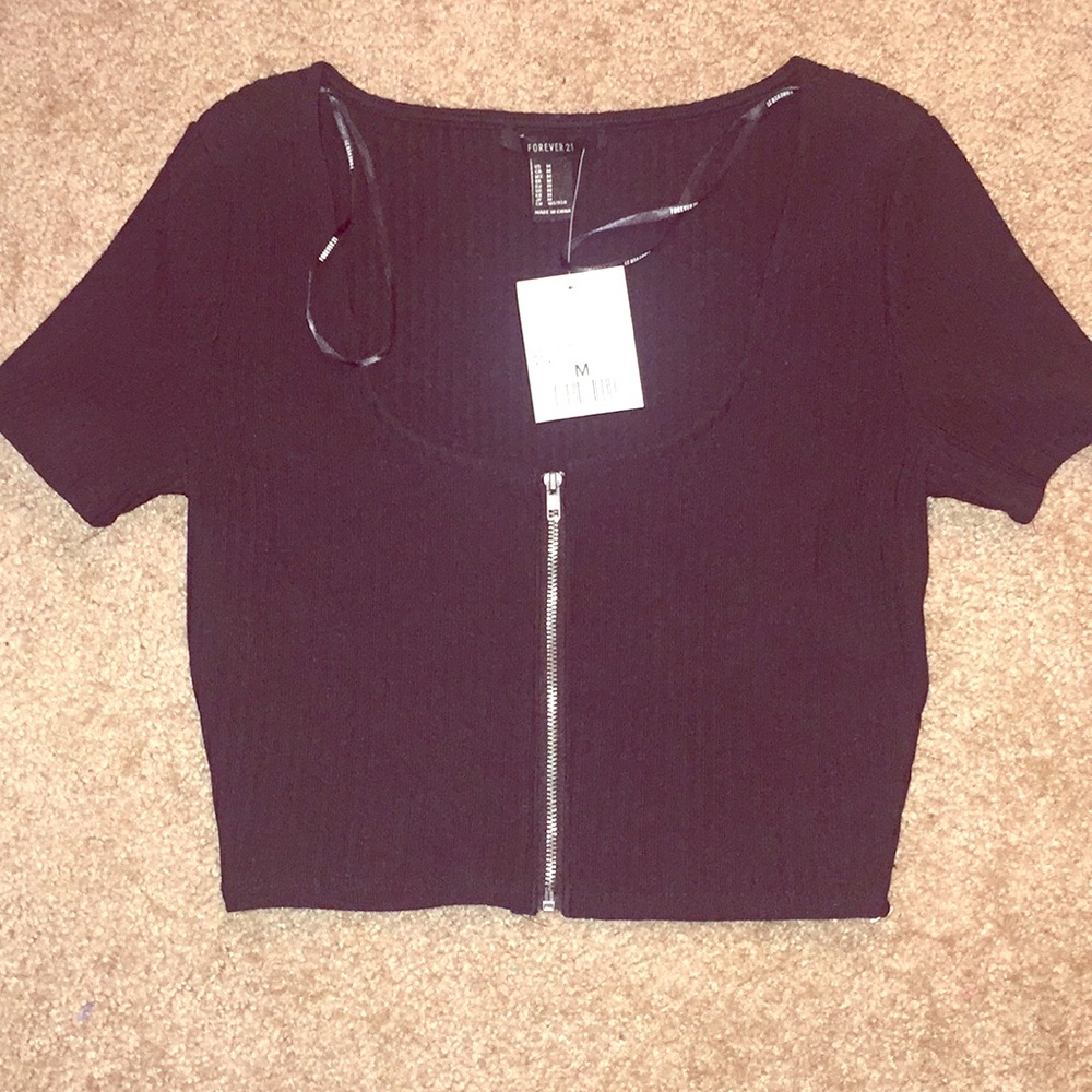 F21 black crop top